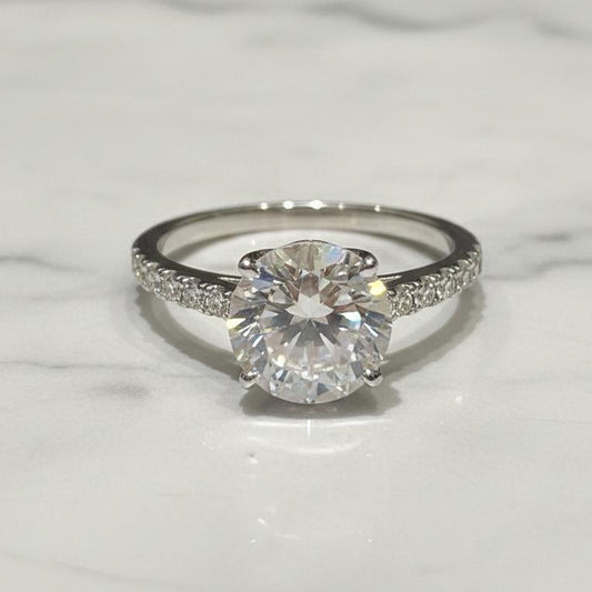 sterling silver moissanite ring 1.4 carat bold brilliance ethical luxury elegant sparkle
